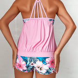 Swim Lushore Tankini de shorts con estampado tropical para playa de verano