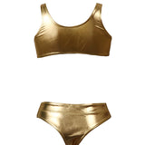 nueva llegada hojuela dorada de tela Banador , reflectante una pieza sexy Bikini para mujeres