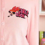 THE POWERPUFF GIRLS X  Cardigan crop con estrella & con patron de letra con boton delantero