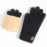 1 par de guantes de invierno para mujer de doble capa aptos para pana tactil, calientitos, tejidos con y forro polar para mantenerle abrigada en climas frios, perfectos para fiestas, conducir, jugar, ciclismo, senderismo y escribir