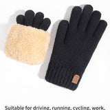 1 par de guantes de invierno para mujer de doble capa aptos para pana tactil, calientitos, tejidos con y forro polar para mantenerle abrigada en climas frios, perfectos para fiestas, conducir, jugar, ciclismo, senderismo y escribir