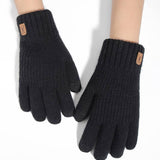 1 par de guantes de invierno para mujer de doble capa aptos para pana tactil, calientitos, tejidos con y forro polar para mantenerle abrigada en climas frios, perfectos para fiestas, conducir, jugar, ciclismo, senderismo y escribir