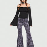 ROMWE Goth Pantalones acampanados serpiente con estampado