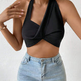 Prive Top halter crop unicolor