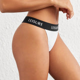 Leisure Conjunto De Sujetador Y Tanga Blanco Para Mujer Con Diseno De Letras