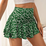 WYWH Shorts Con Estampado Floral Y Dobladillo Con Volantes