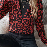 Camisa 2 en 1 con estampado de leopardo