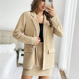 Essnce Blazer de cuello con solapa & Falda ajustada