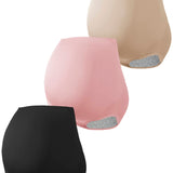 3 piezas de ropa interior de maternidad de nylon en colores negro, rosa y piel para la madre