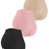 3 piezas de ropa interior de maternidad de nylon en colores negro, rosa y piel para la madre