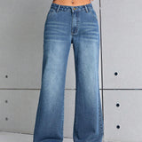 ICON Jeans bajo crudo de pierna ancha