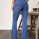 LUNE Jeans de pierna amplia con boton