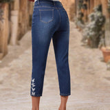 EMERY ROSE Jeans ajustados con diseno de boton