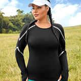 Sport Lifespree Talla grande Camiseta deportiva panel en contraste con agujeros para pulgares