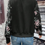 Frenchy Cazadora tipo bomber con estampado floral con cremallera