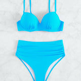 Swim Conjunto de Bikini con relleno simple y de empuje para playa de verano