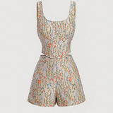 MOD floral jacquard Top tank & Shorts sin camisa