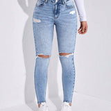 Jeans ajustados desgarro