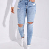 Jeans ajustados desgarro