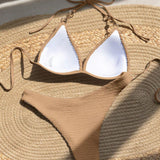 Swim Vcay Conjunto de bikini de triangulo halter solido de playa de verano