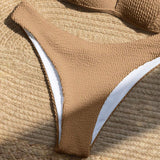 Swim Vcay Conjunto de bikini de triangulo halter solido de playa de verano