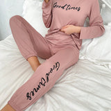 Conjunto de pijama con estampado de letras