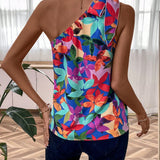 VCAY Blusa con estampado de un hombro