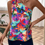 VCAY Blusa con estampado de un hombro