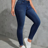 Qutie Jeans ajustados con bolsillo oblicuo