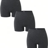 Yoga Basic Talla grande 3 piezas Shorts deportivos de cintura ancha