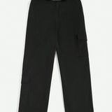 EZwear Pantalones cargo en contraste de cintura doblada con bolsillo lateral con solapa