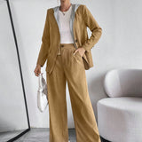 Essnce Pantalones con blazer unicolor con boton