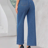 Prive Jeans anchos a cuadros de cintura alta