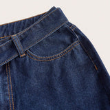 MOD Jeans con puntada con cinturon de pierna ancha