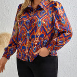 Frenchy Camisa con botones delanteros y estampado integral