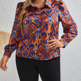 Frenchy Camisa con botones delanteros y estampado integral