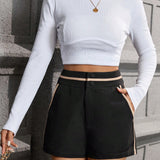 Prive Shorts con costura lateral en contraste con bolsillo oblicuo