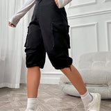 EZwear Shorts con bolsillo con solapa bajo con cordon cargo