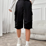 EZwear Shorts con bolsillo con solapa bajo con cordon cargo
