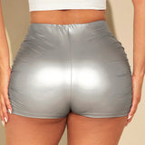 SXY Shorts unicolor fruncido PU