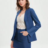 BIZwear Conjunto falda con blazer unicolor con parte delantera abierta