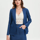 BIZwear Conjunto falda con blazer unicolor con parte delantera abierta