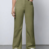 EZwear Pantalones rectos unicolor