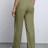 EZwear Pantalones rectos unicolor