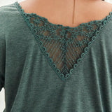 Frenchy Plus Guipure Lace Insert Tee