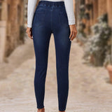 EMERY ROSE Jeans ajustados desgarro de cintura elastica