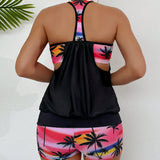 Swim Lushore Tankini de shorts con estampado tropical ideal para playa en verano