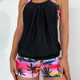 Swim Lushore Tankini de shorts con estampado tropical ideal para playa en verano