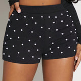 SXY Shorts con cuenta de perla unicolor