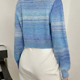 Essnce Cardigan crop de space dye con boton delantero